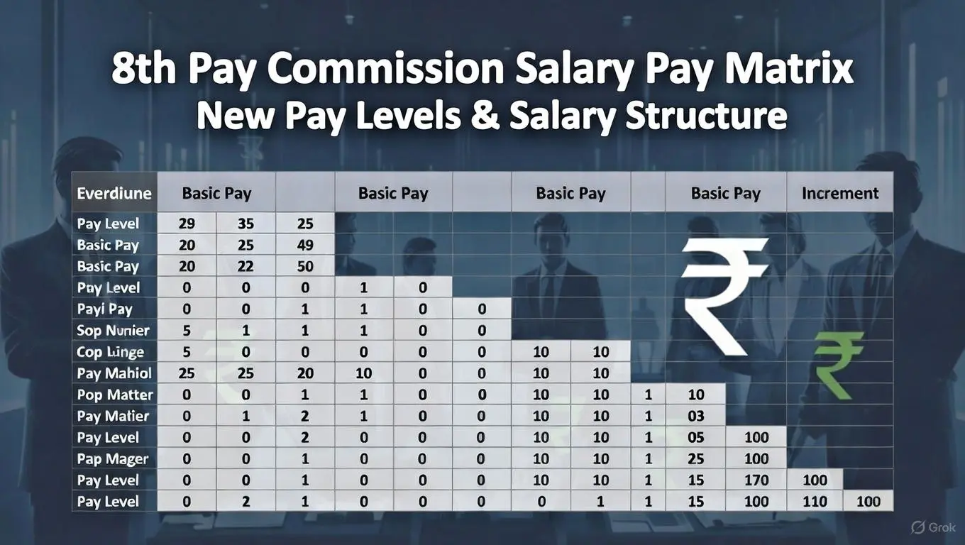 8th Pay Commission Salary Pay Matrix 2026 Level Wise Chart All 18 Levels